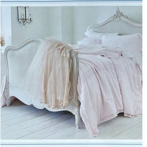 Simply Shabby Chic Pink Crochet Twin Size Duvet With 3 Shams